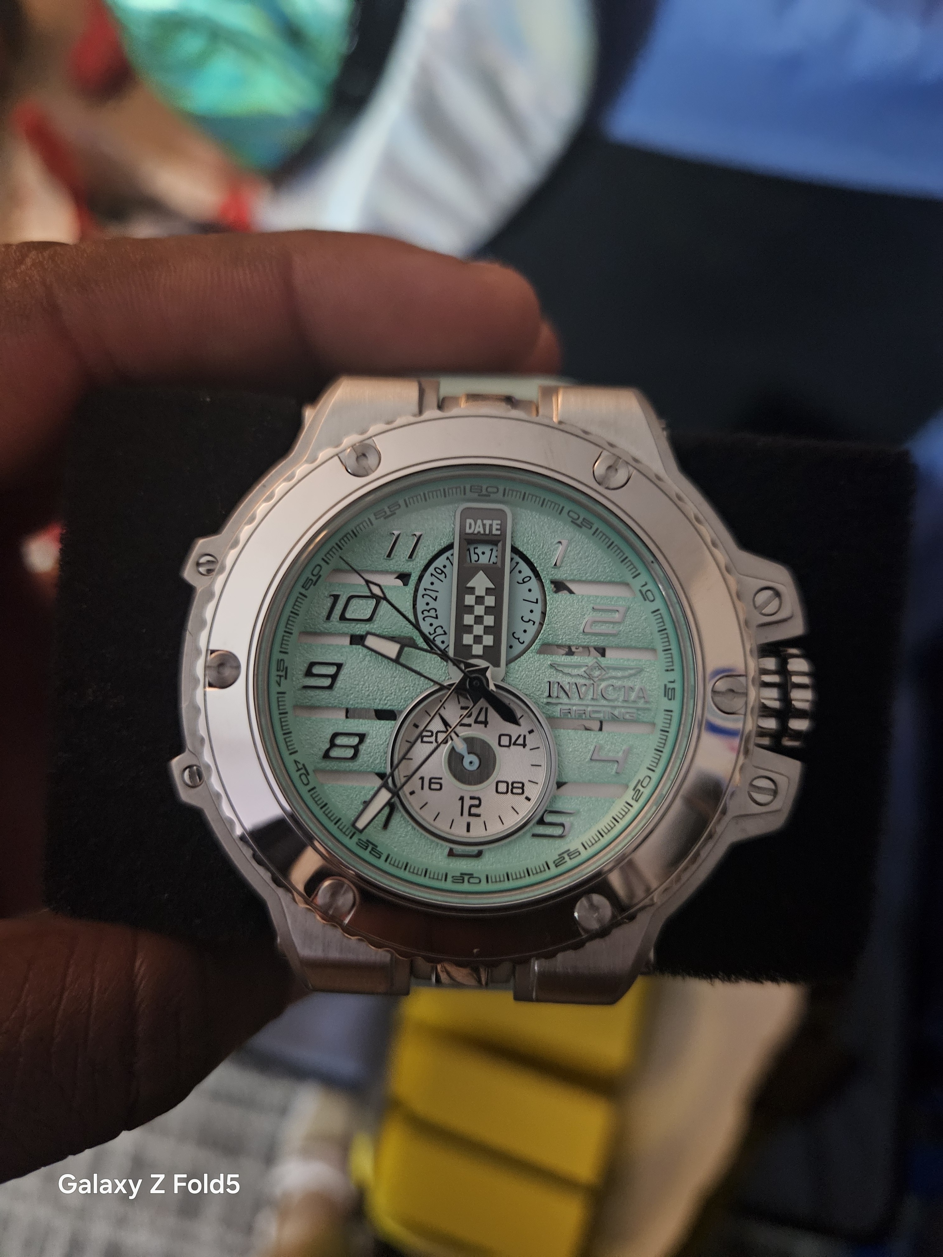 Invicta Silver Case Mint Green Dial Chronograph 50mm
